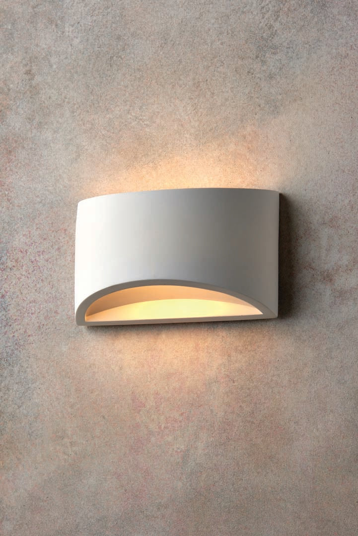 Freyza – LED Wall Light with Integrated Warm White Light | Curved White Indoor Uplighter & Downlighter Wall Sconce