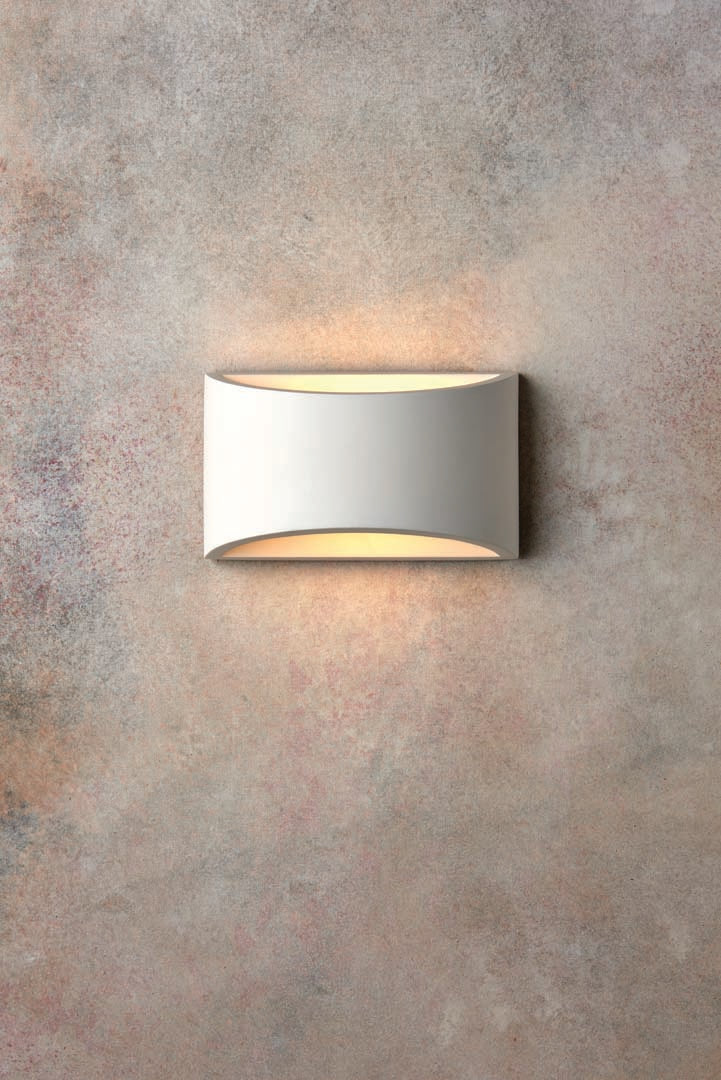 Freyza – LED Wall Light with Integrated Warm White Light | Curved White Indoor Uplighter & Downlighter Wall Sconce