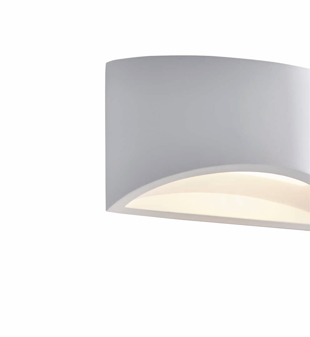 Freyza – LED Wall Light with Integrated Warm White Light | Curved White Indoor Uplighter & Downlighter Wall Sconce