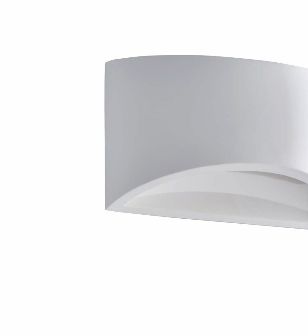 Freyza – LED Wall Light with Integrated Warm White Light | Curved White Indoor Uplighter & Downlighter Wall Sconce