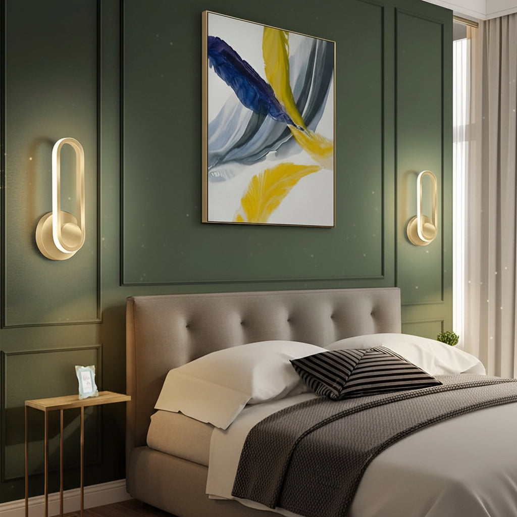 Freyza - Modern 330° Rotatable LED Nordic Wall Lamp – Adjustable Rounded Rectangular Sconce (Gold/Black/White)