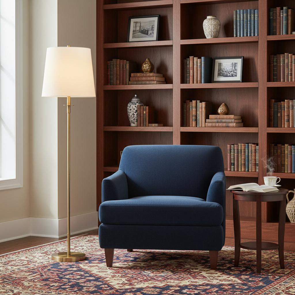 Freyza | Lodge Brass Linen Floor Lamp