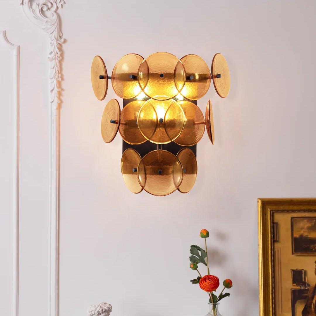 Freyza | Applique murale Aurora en verre – Luminaire mural vintage pour chambre et couloir