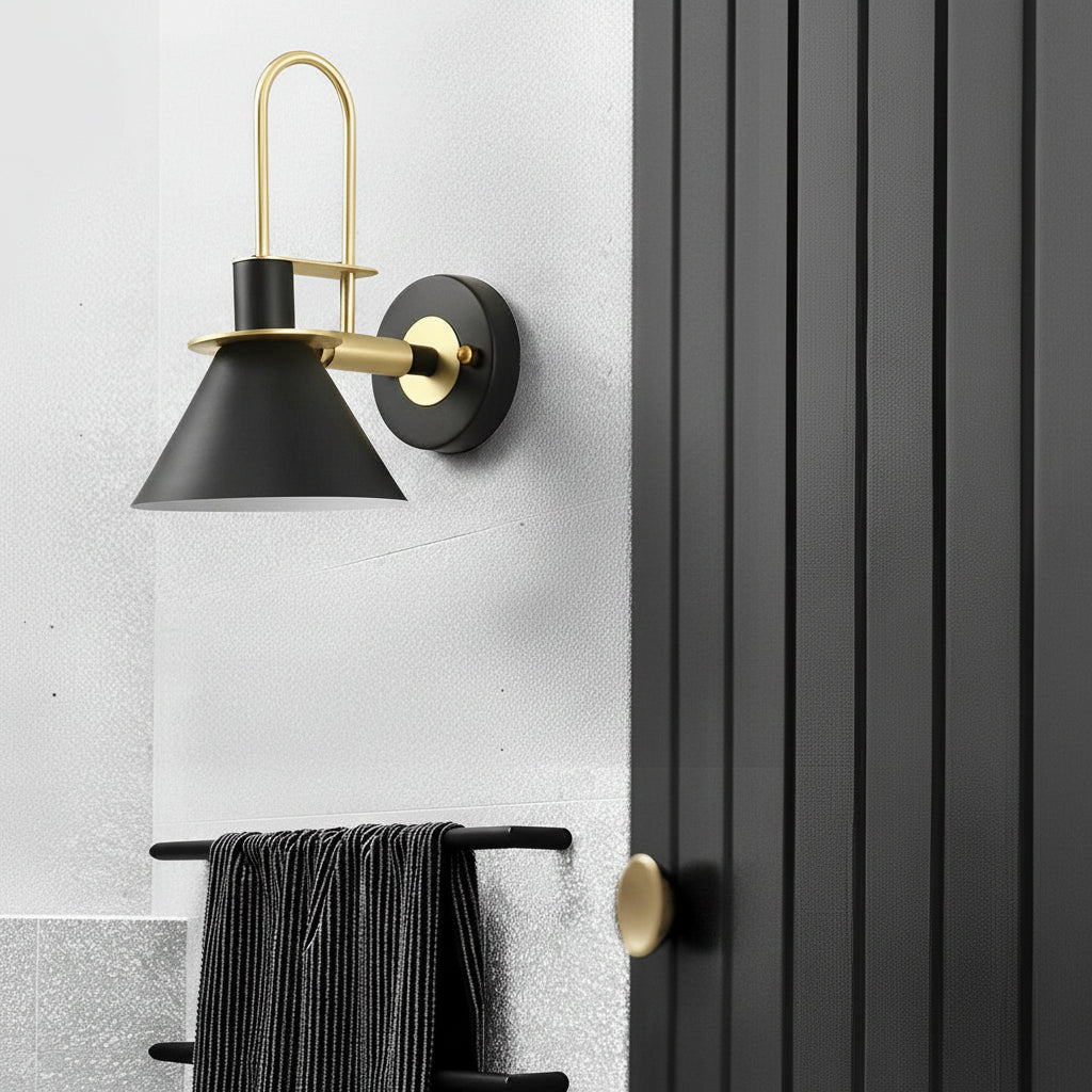Freyza - LED Wall Sconce Light – Modern Nordic Horn Iron Brass (37x20cm / 14.5x7.8in)
