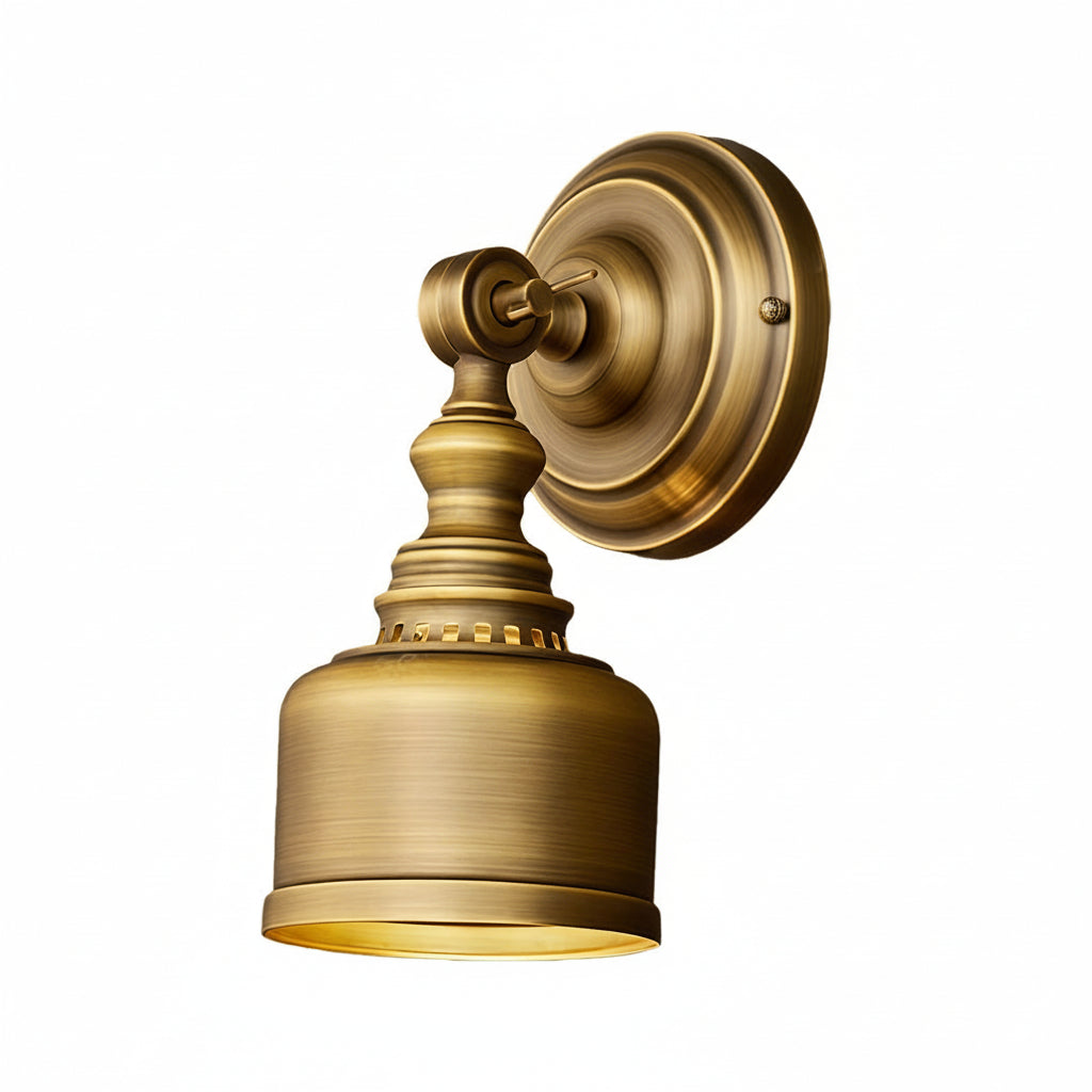 Freyza - LED Wall Sconce – American Retro Solid Brass Glass E14 (15x28cm)