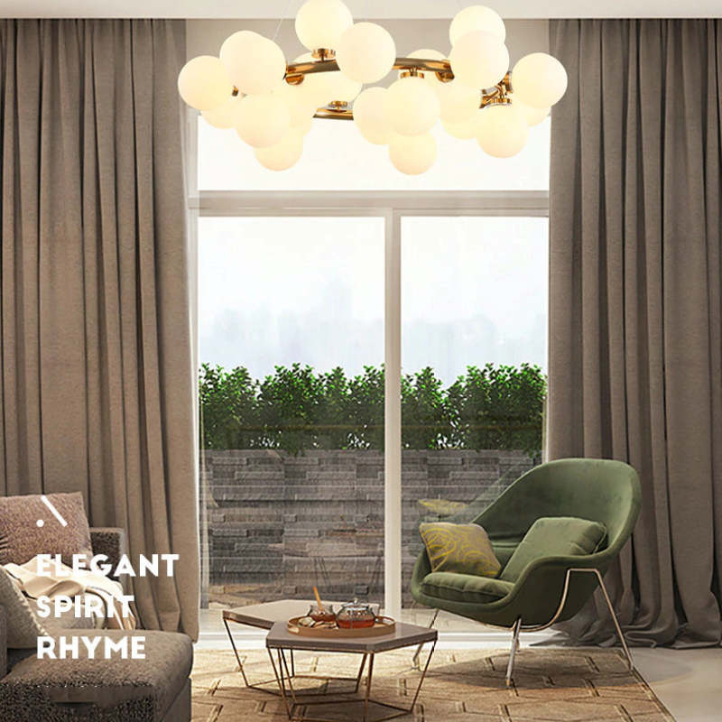 Freyza | Lustre en verre doré – Salle à manger, salon