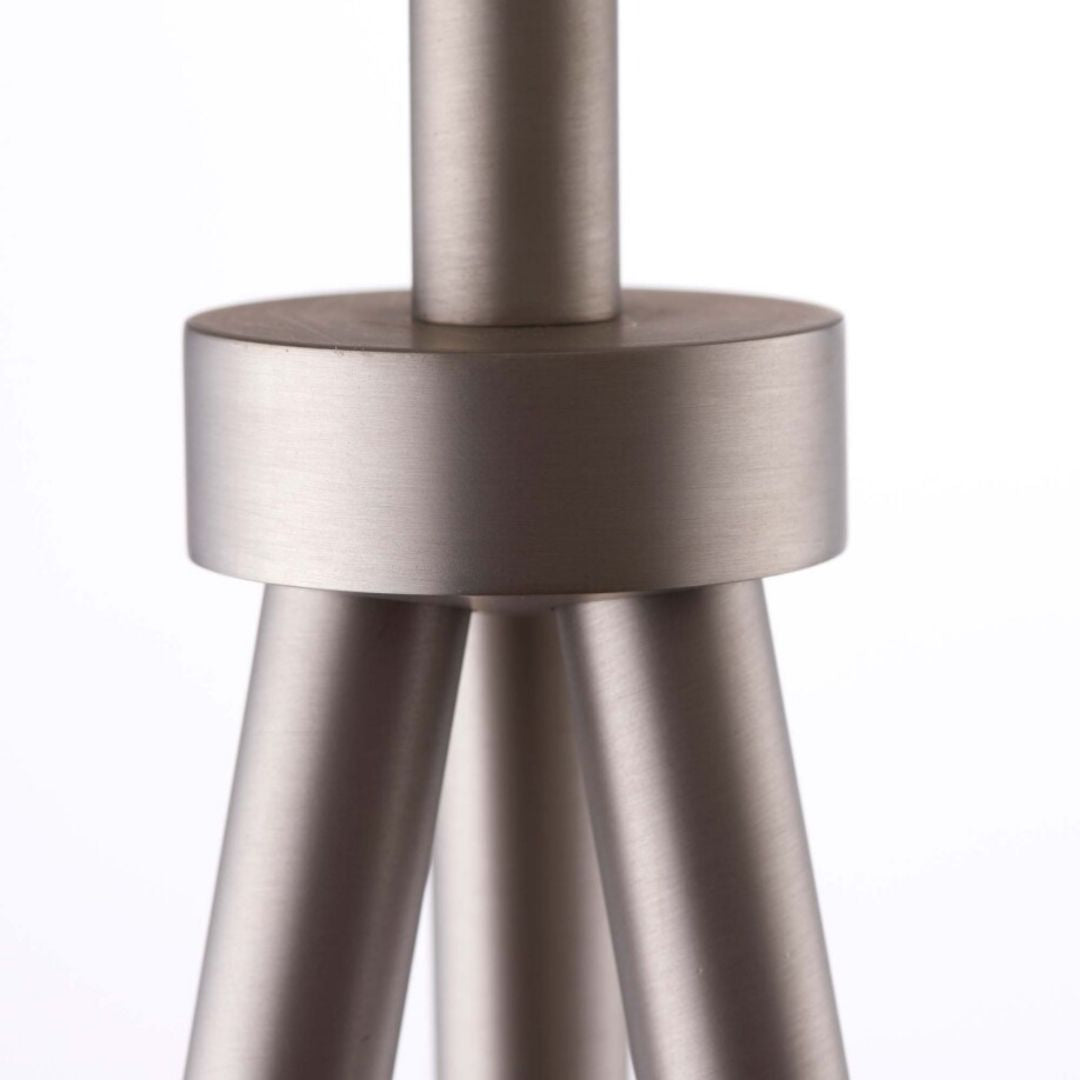 Freyza - Tri Matte Nickel Tripod Floor Lamp with Grey Shade