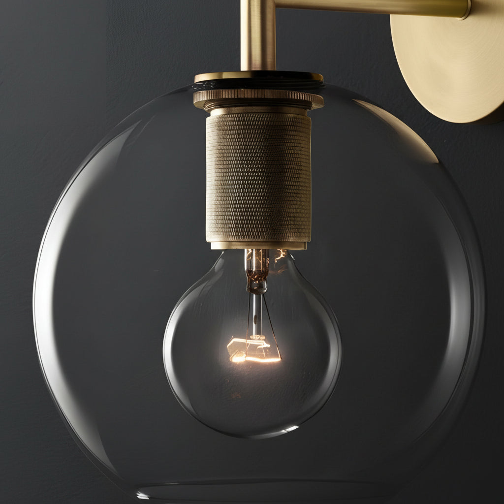 Freyza - LED Wall Sconce Light – Modern Postmodern Gold Glass Minimalist (25x12cm / 9.8x4.7in)