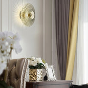 Freyza - LED Wall Sconce Light – Modern Round Striped Glass Postmodern (25x25cm / 9.8x9.8in)