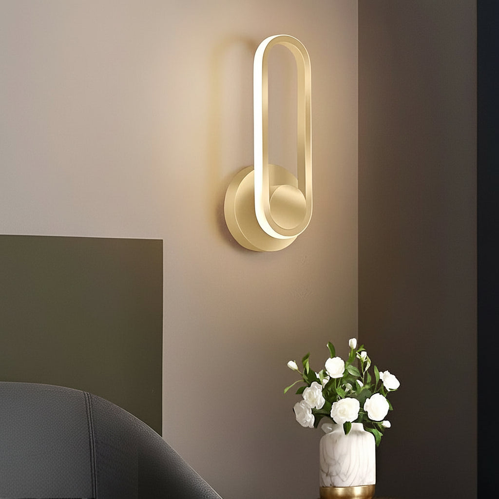 Freyza - Modern 330° Rotatable LED Nordic Wall Lamp – Adjustable Rounded Rectangular Sconce (Gold/Black/White)
