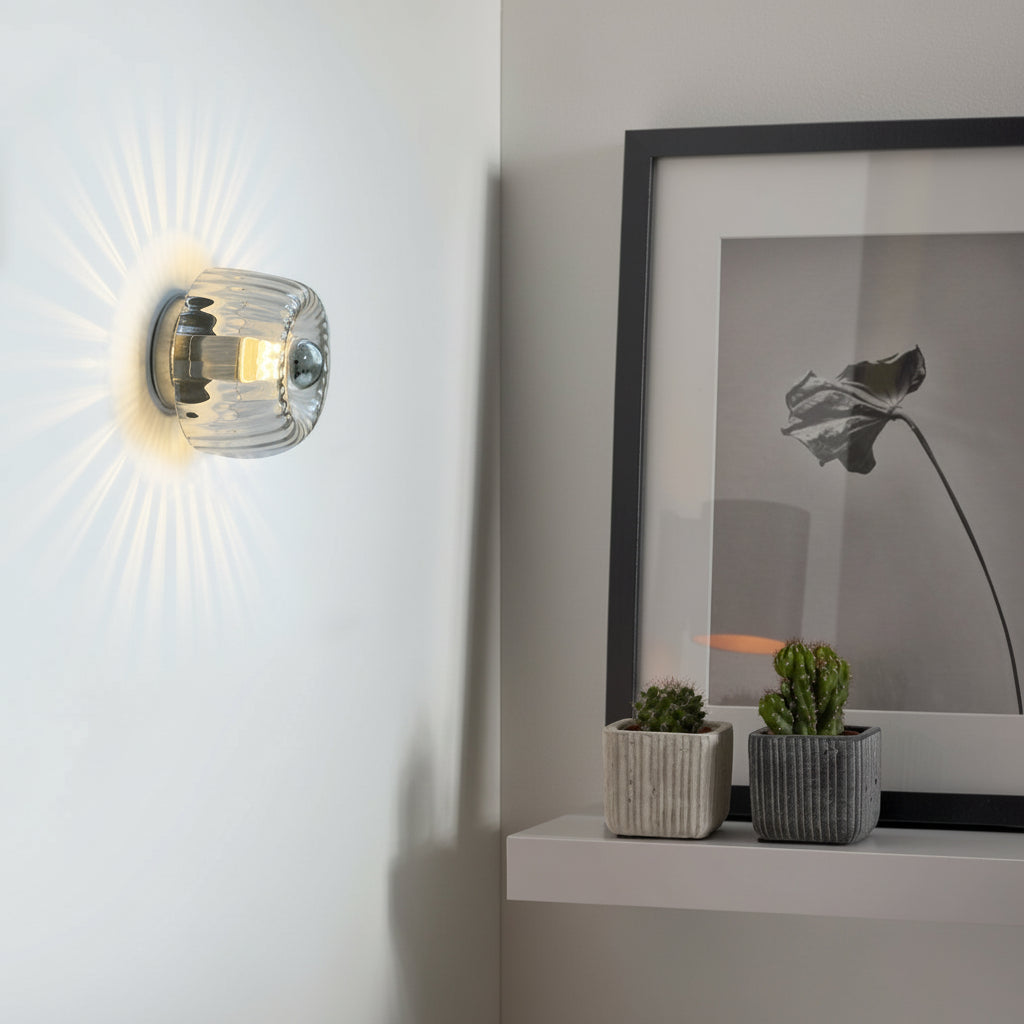 Freyza - LED Wall Sconce Light – Modern Jellyfish Round Glass (16x13cm / 6.3x5.1in)