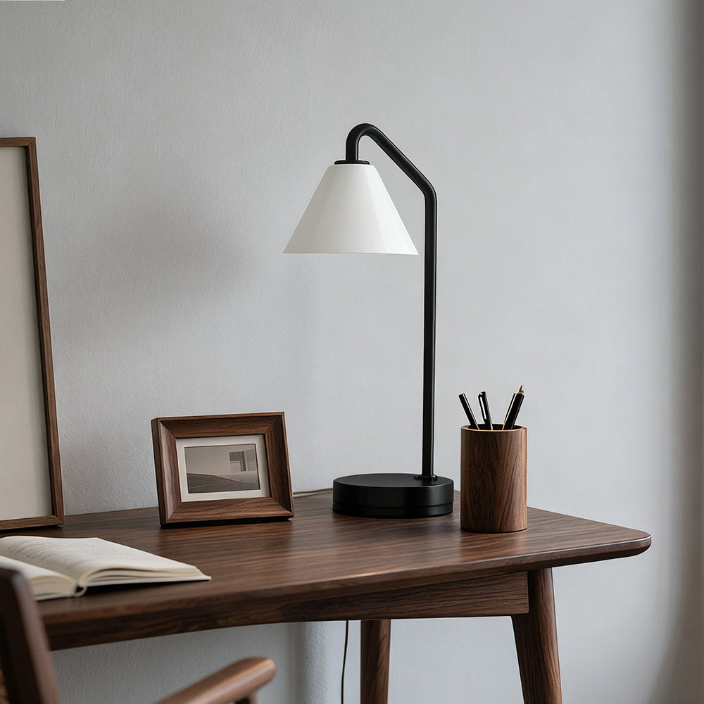 Freyza | Glas-Tischlampe – moderne Nachttischlampe fürs Schlafzimmer