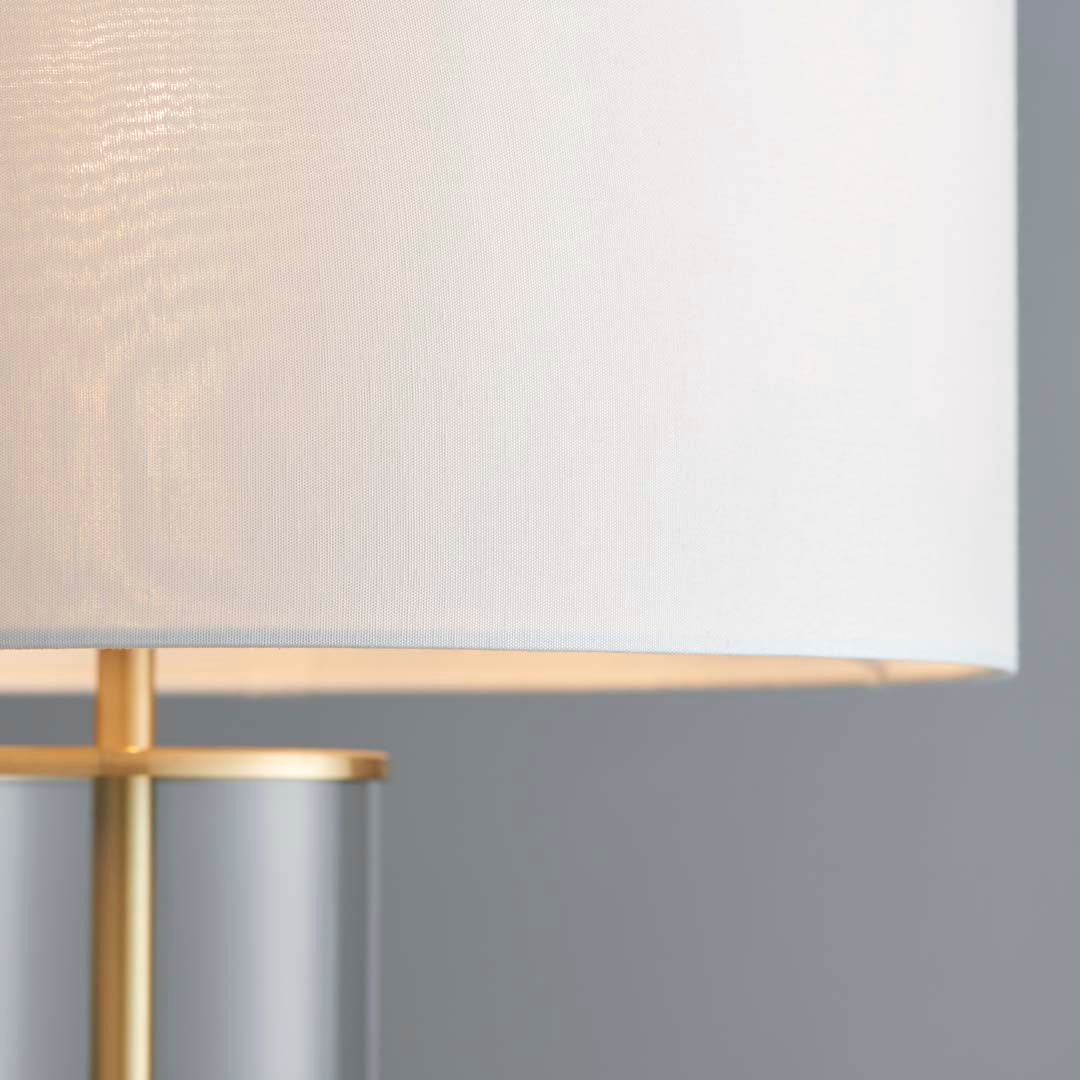 Freyza - Gold & Glass Touch Table Lamp | Dimmable 3-Stage Sensor Light | Elegant Brushed Gold Base with Vintage White Shade