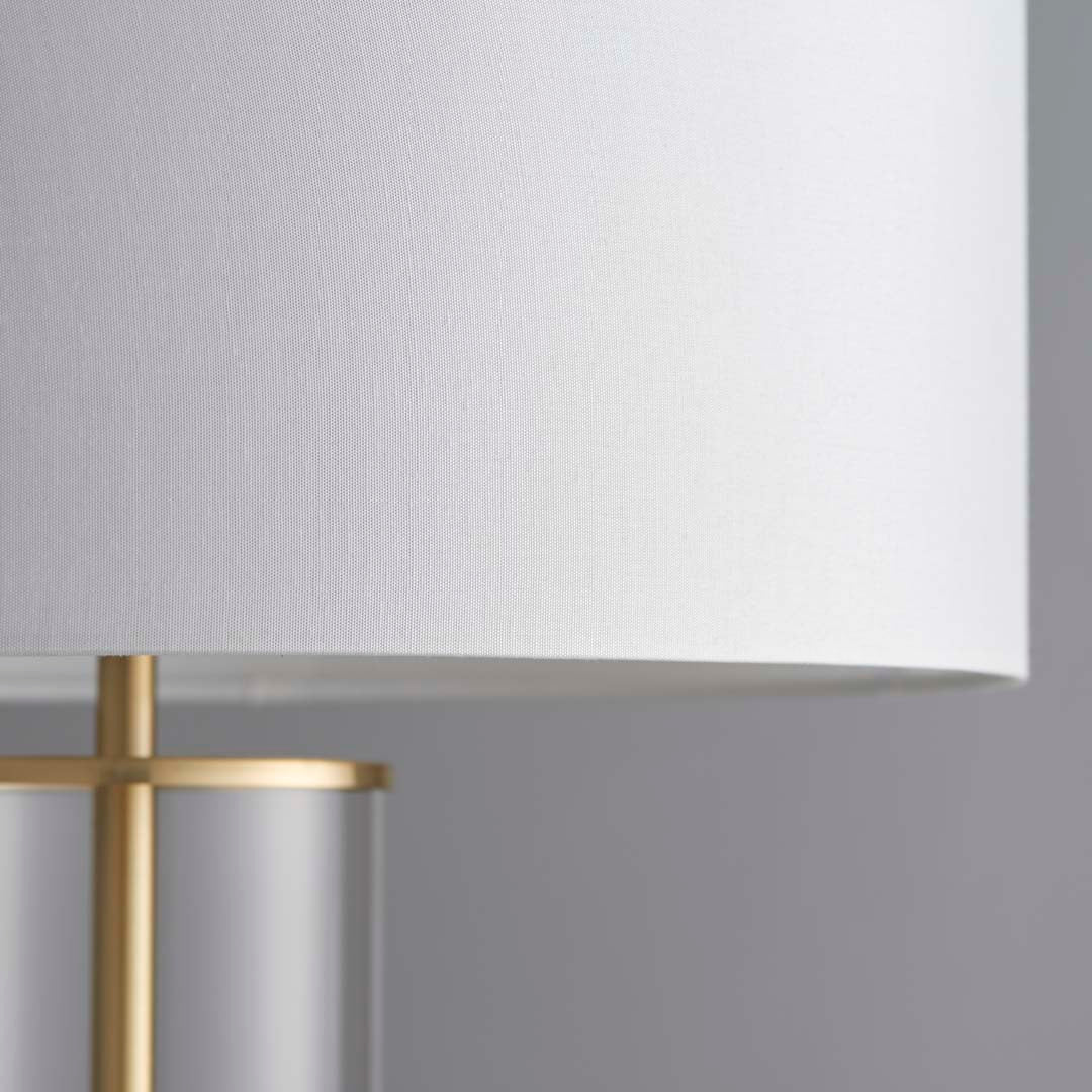 Freyza - Gold & Glass Touch Table Lamp | Dimmable 3-Stage Sensor Light | Elegant Brushed Gold Base with Vintage White Shade