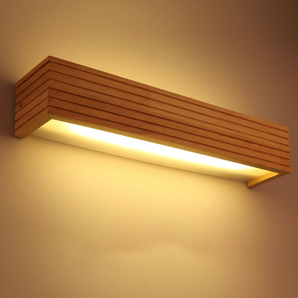 Freyza - Nordic Solid Wood LED Vanity Light – Waterproof Bathroom Mirror Sconce (Linear Design)