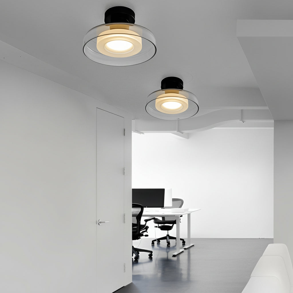 Freyza - LED Wall Sconce – Round Glass Smoke Gray Transparent (Integrated LED & 23cm)