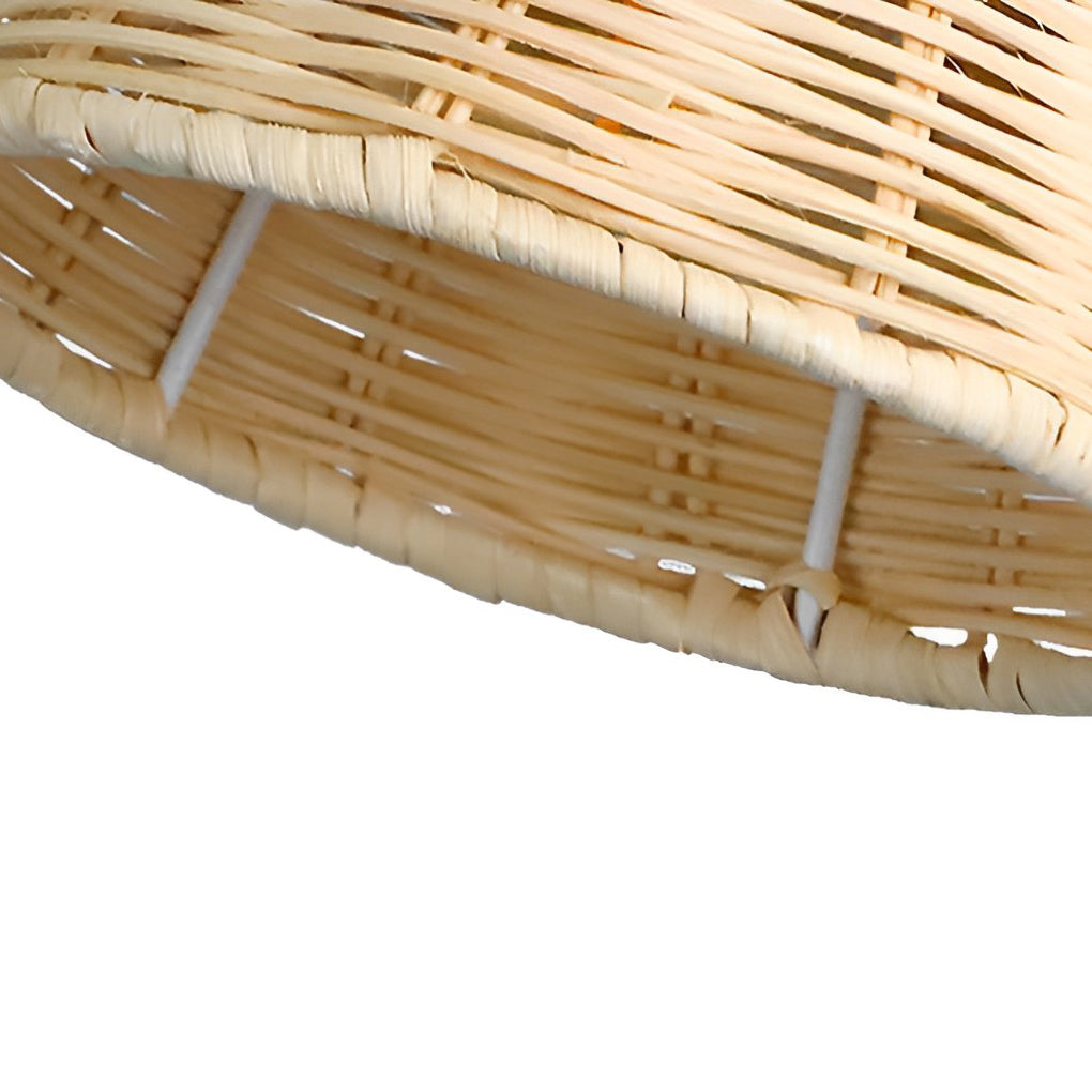 Freyza - Rattan Wall Sconce – 360° Adjustable Hand-Woven Japanese Natural (E27 E26 & 15x15cm)