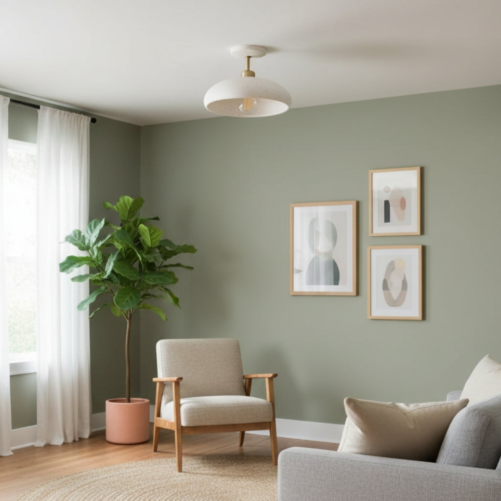 Freyza | Messingfarbene keramische Deckenleuchte – Schlafzimmer Wohnzimmer