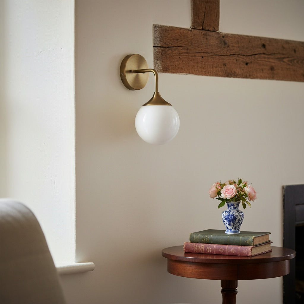 Freyza | Glass Wall Sconce – Contemporary Living Room Hallway