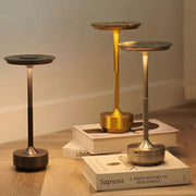 Freyza - LED Table Lamp Cordless UFO Design Plated Metal 3-Step Dimming 28cm / 11in