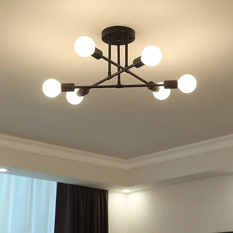 Freyza | Lindsy Modern Flush Black Gold Flush Mount Ceiling Light – Modern Bedroom Hallway Kitchen