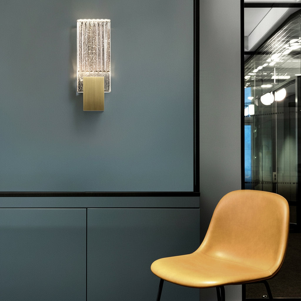 Freyza - LED Wall Sconce Light – Postmodern Crystal Gold Stainless Steel (33x13cm / 13x5in)