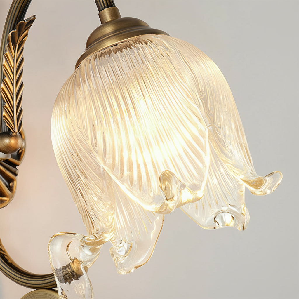 Freyza - Vintage Brass Wall Sconce – American Retro Glass LED E14 - Full Spectrum & 29-30cm