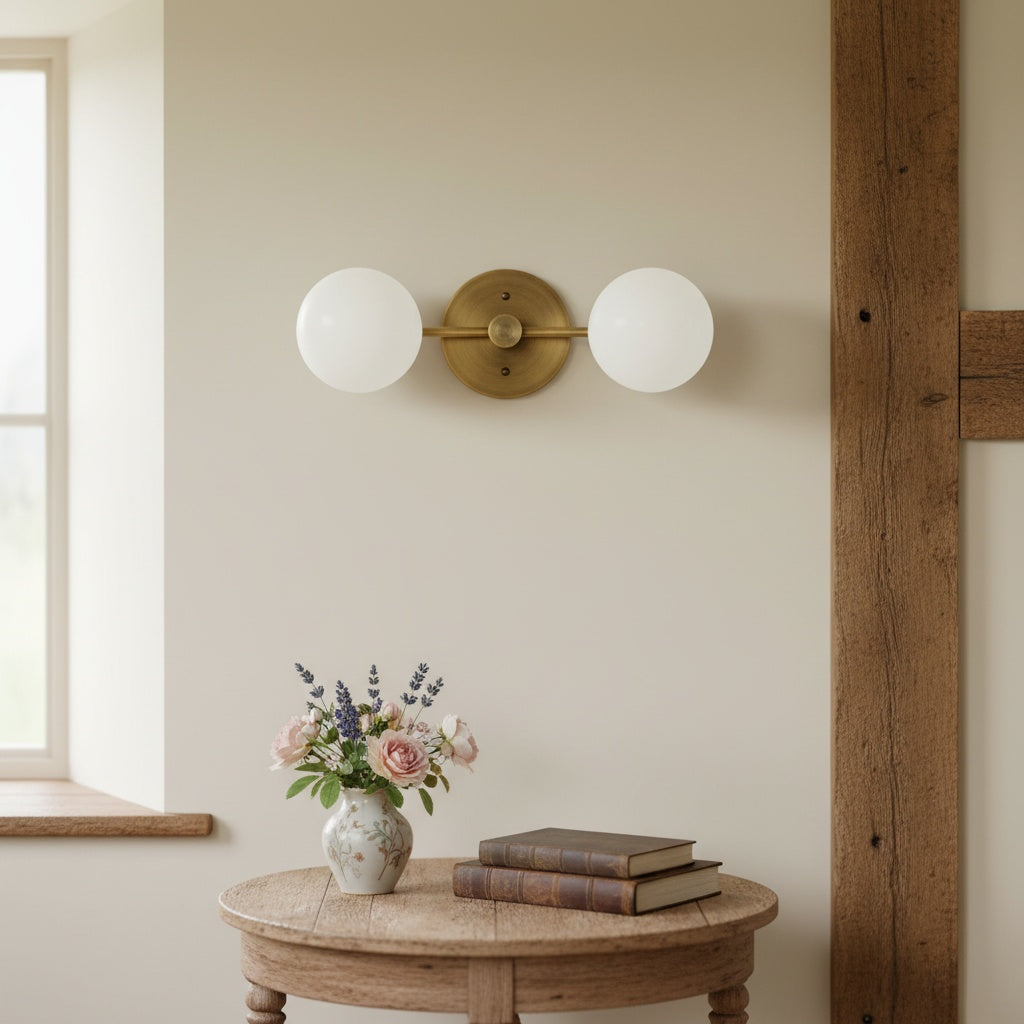 Freyza | Brass Wall Sconce – Modern Living Room Hallway
