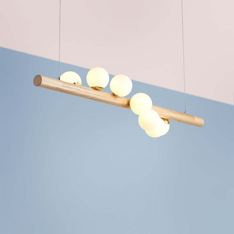 Freyza | Suspension en verre et bois – Cuisine, salle à manger