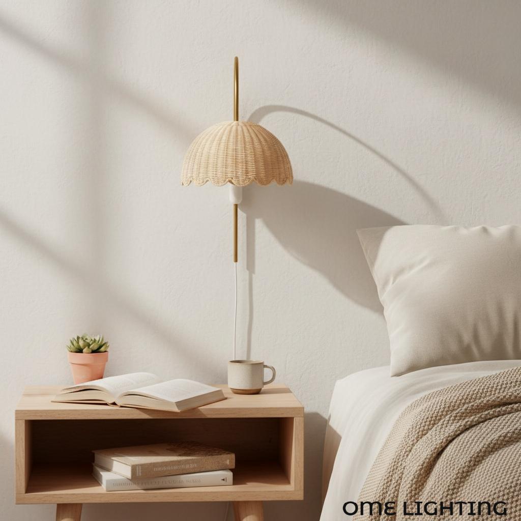 Freyza | Rattan-Wandleuchte – Schlafzimmer, Flur