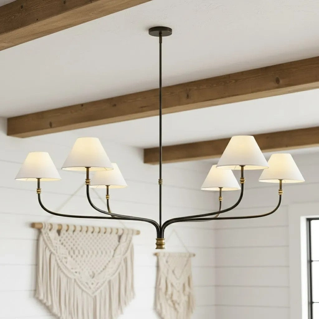 Freyza | Multi-Light Fabric Chandelier – Dining Room Living Room