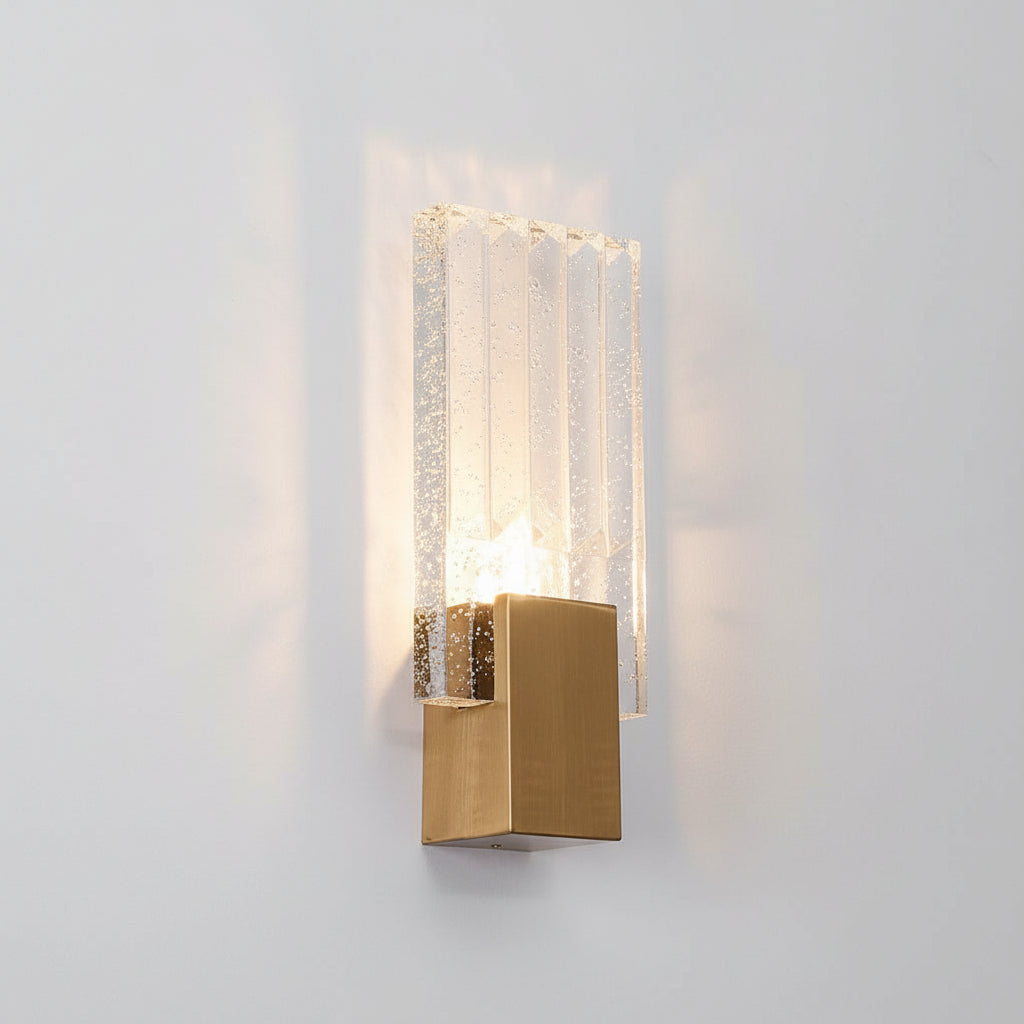 Freyza - LED Wall Sconce Light – Postmodern Crystal Gold Stainless Steel (33x13cm / 13x5in)
