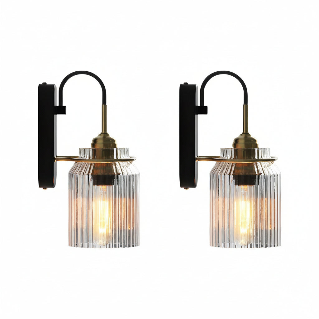 Freyza - Modern Ripple Glass Wall Sconce – Elegant Gold Funnel Wall Lamp (E27)
