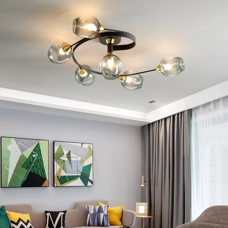 Freyza | Plafonnier encastré noir et doré – chambre, couloir, cuisine
