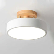Freyza | Orya Round LED Wood Flush Mount Ceiling Light – Modern Bedroom Hallway Kitchen