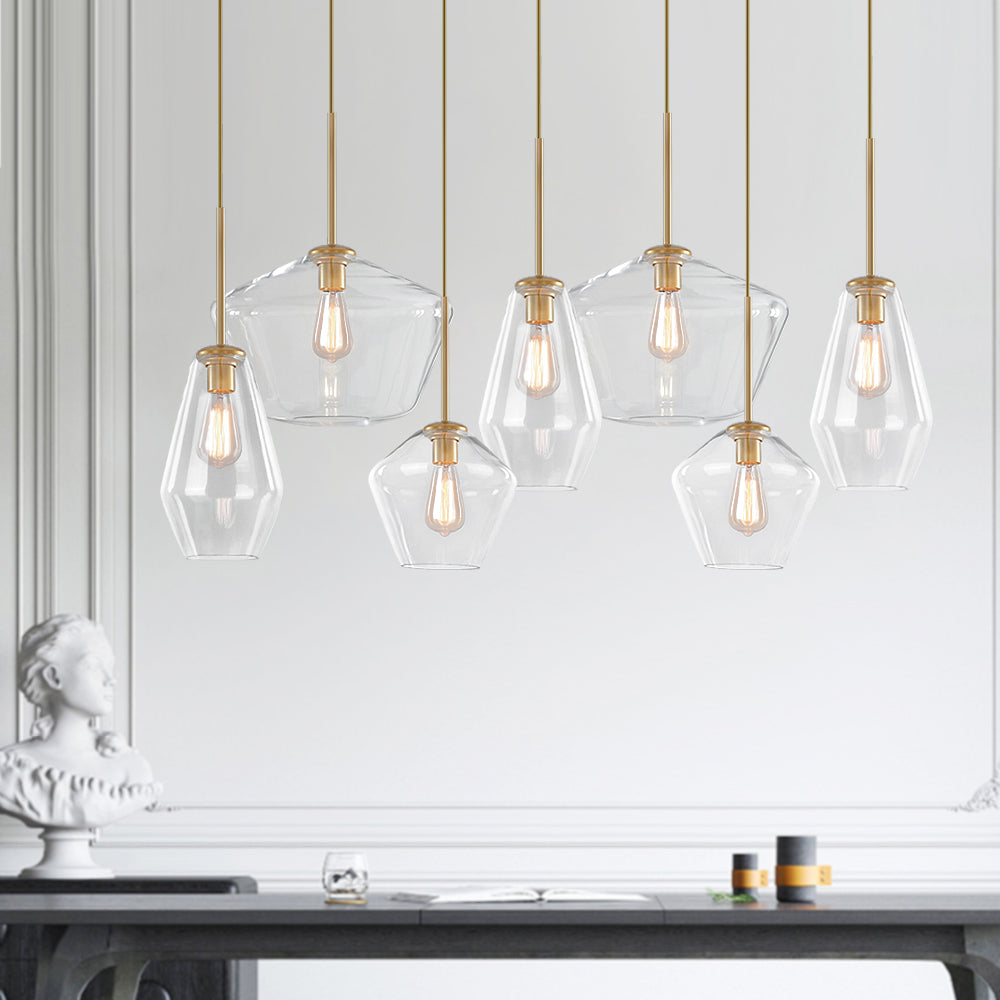 Freyza | Loriva Moderner Kronleuchter aus Glas – Modernes Esszimmer, Wohnzimmer