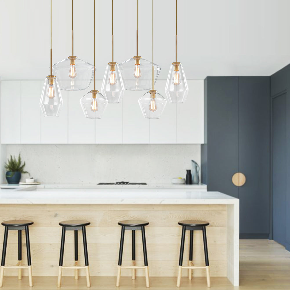 Freyza | Loriva Moderner Kronleuchter aus Glas – Modernes Esszimmer, Wohnzimmer