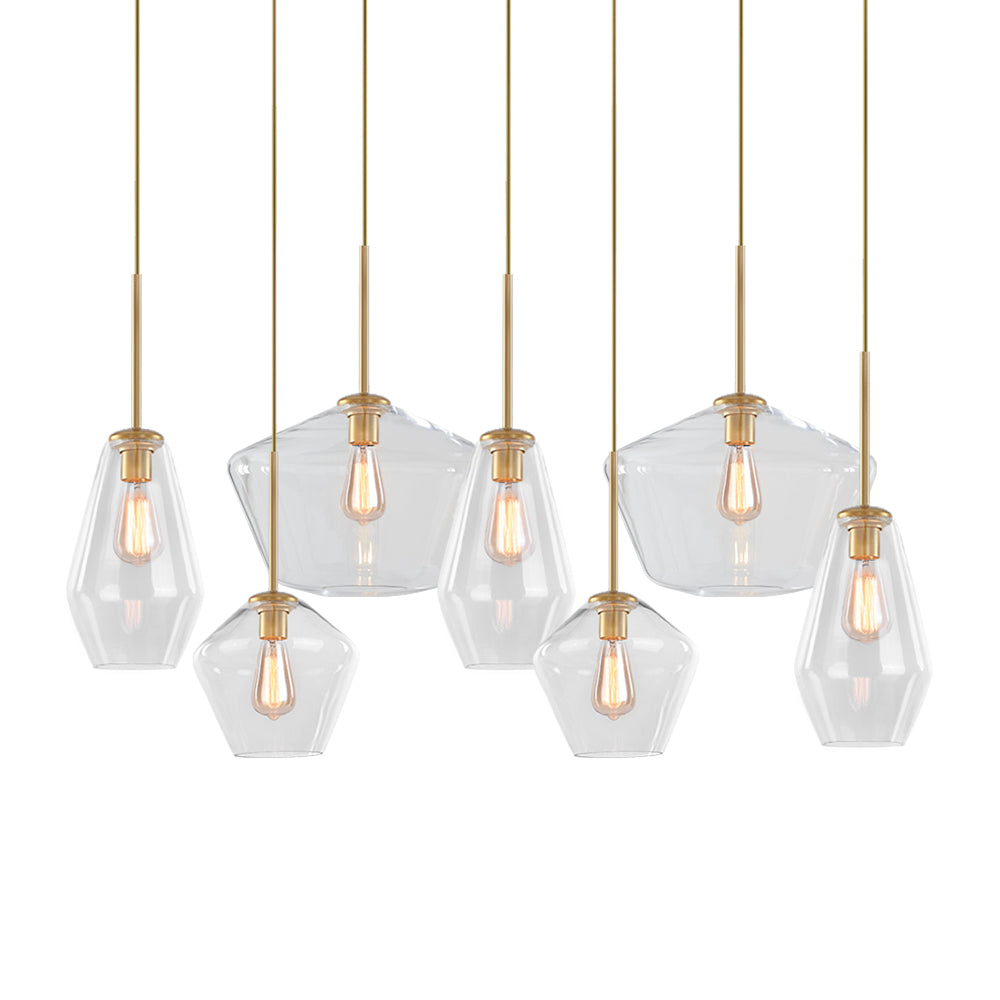 Freyza | Loriva Moderner Kronleuchter aus Glas – Modernes Esszimmer, Wohnzimmer