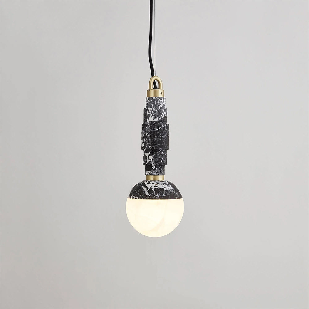 Freyza | Vevinir Marble Alabaster Marble Pendant Light – Kitchen Dining Room
