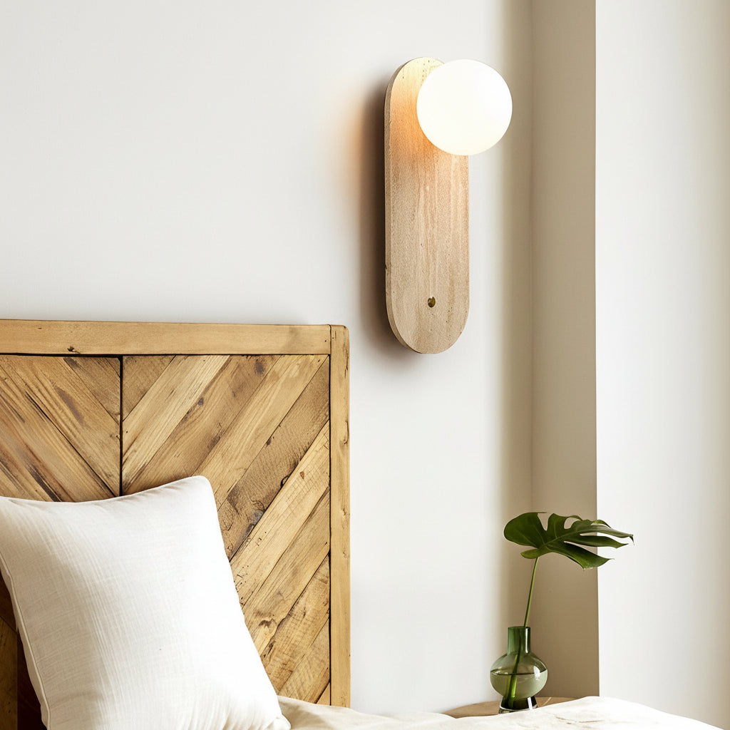 Freyza - Travertine Wall Sconce – Wabi-Sabi Yellow Natural Stone G9 LED (12-20cm)