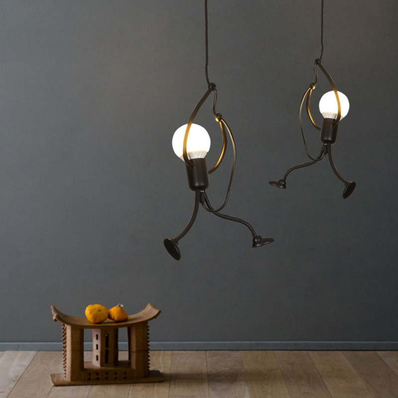 Freyza | Miro Retro-modernes Pendelleuchte aus schwarzem Eisen – moderne Küche und Esszimmer
