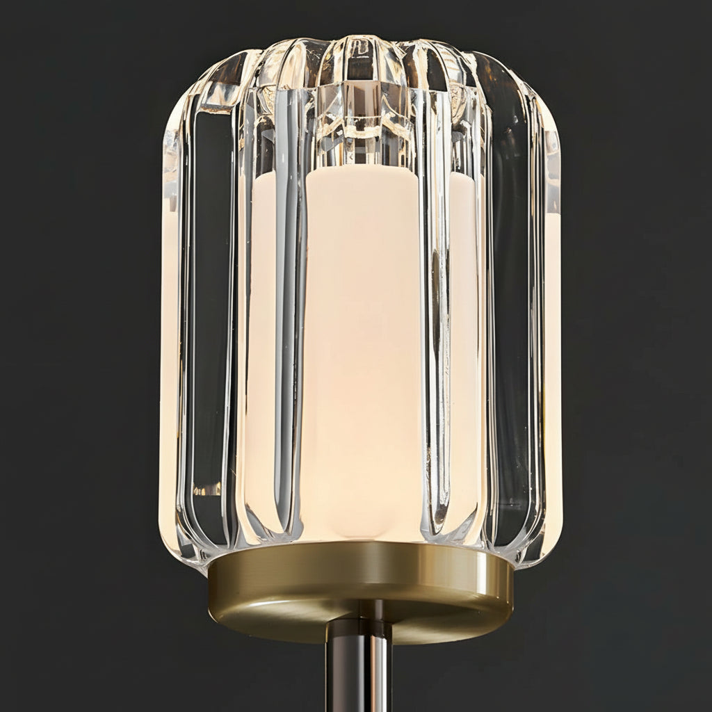 Freyza - LED Wall Sconce Light – Modern Clear Acrylic Crystal Aluminum (22x15cm / 8.7x5.9in)