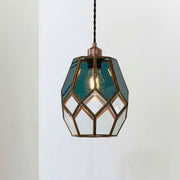 Geometra | Elegant Antique Brass Smoked Glass Pendant Shade 1