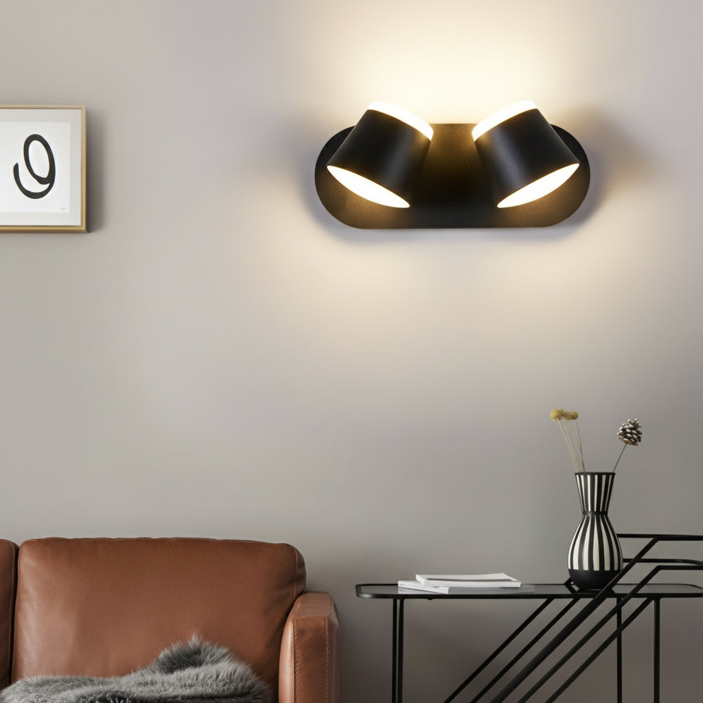 Freyza - LED Wall Sconce – Adjustable Up Down Light Black Aluminum (13cm / 5in)