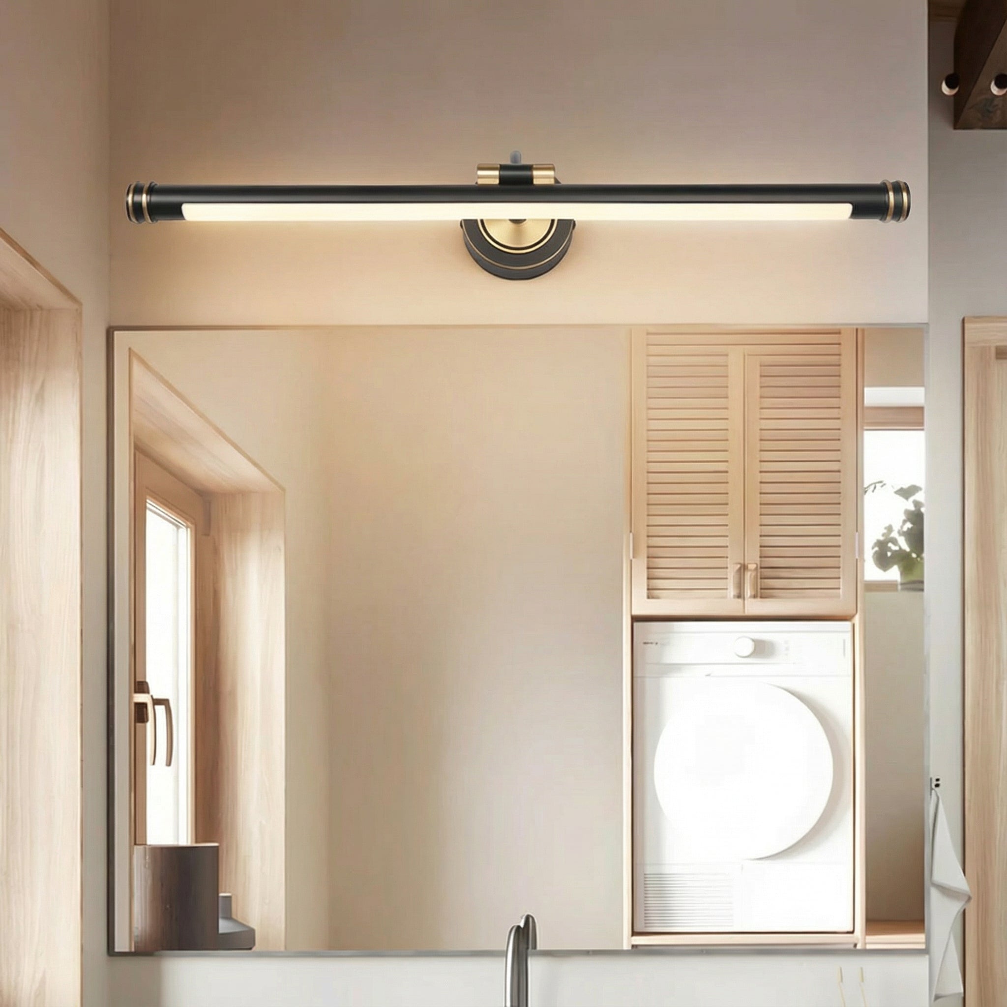 Freyza - LED Bathroom Vanity Light Minimalist Linear Wall Sconce Gold & Black 43-75cm 9-15W