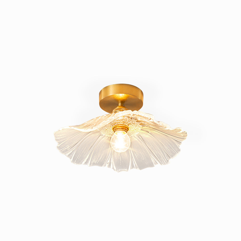 Plafonnier affleurant en verre fleuri Freyza | Calia – chambre, couloir, cuisine
