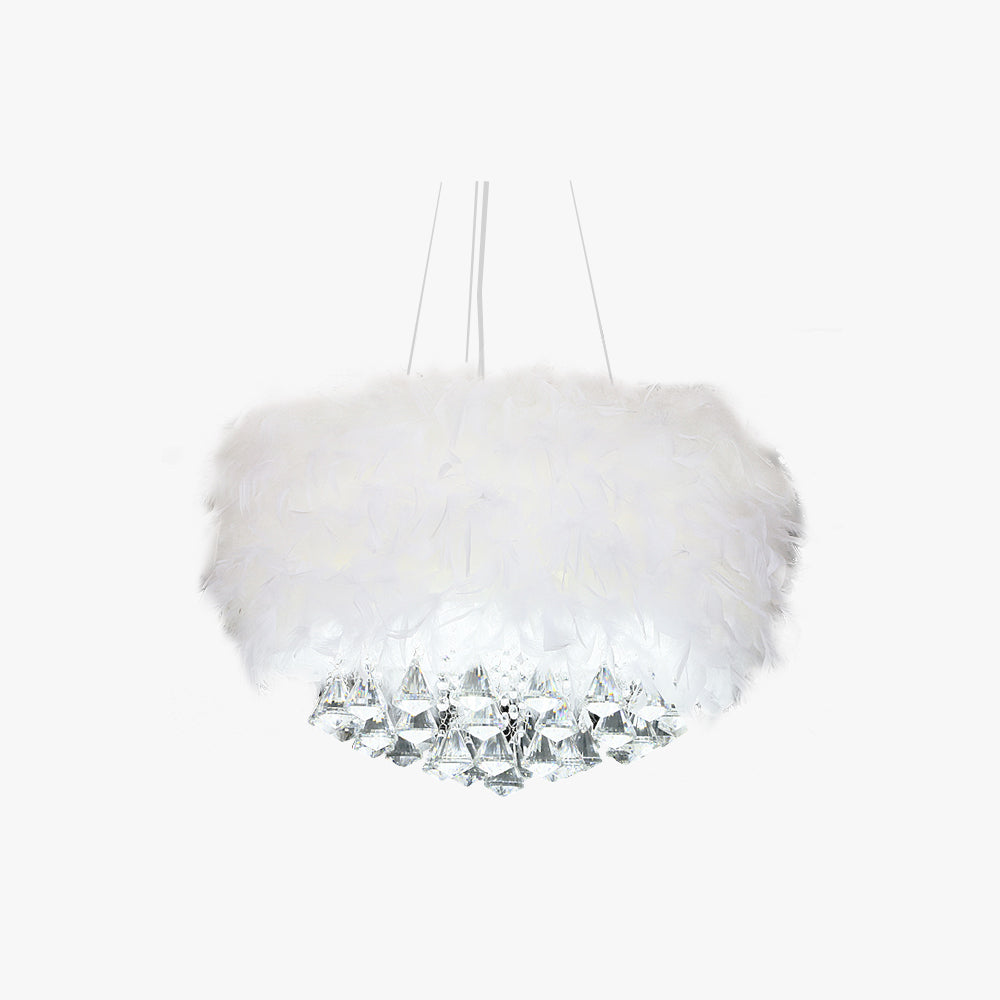 Freyza | Lustre en cristal blanc – Salle à manger et salon modernes