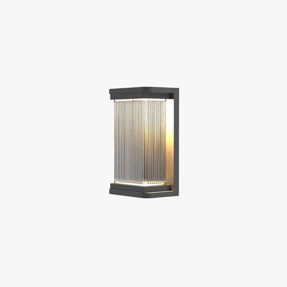 Freyza | Applique murale d’extérieur en verre noir – Design minimaliste pour jardin, porche et extérieur