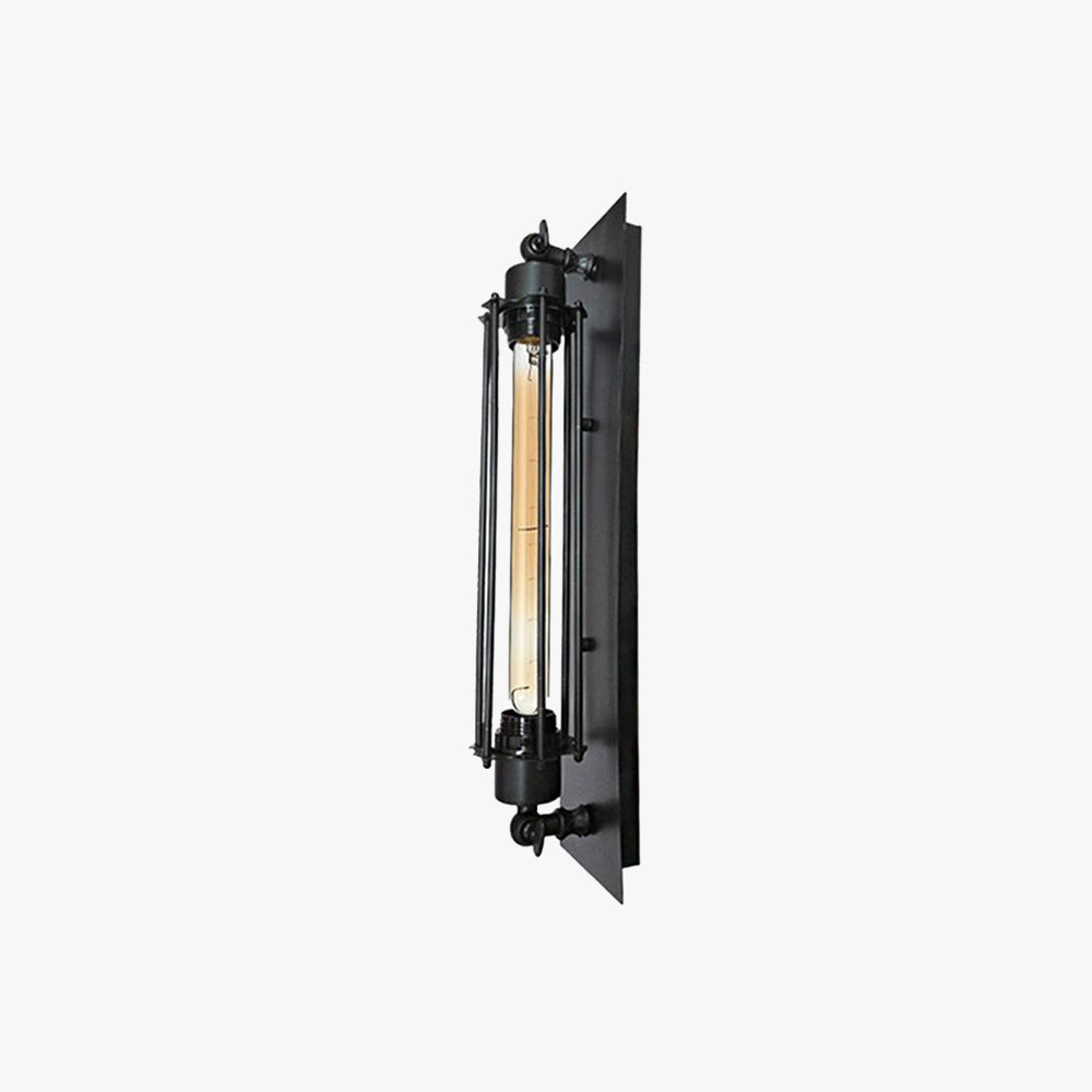 Freyza | Tronel Vintage Cylinder Black Gold Indoor Wall Light – Vintage Bedroom Living Room