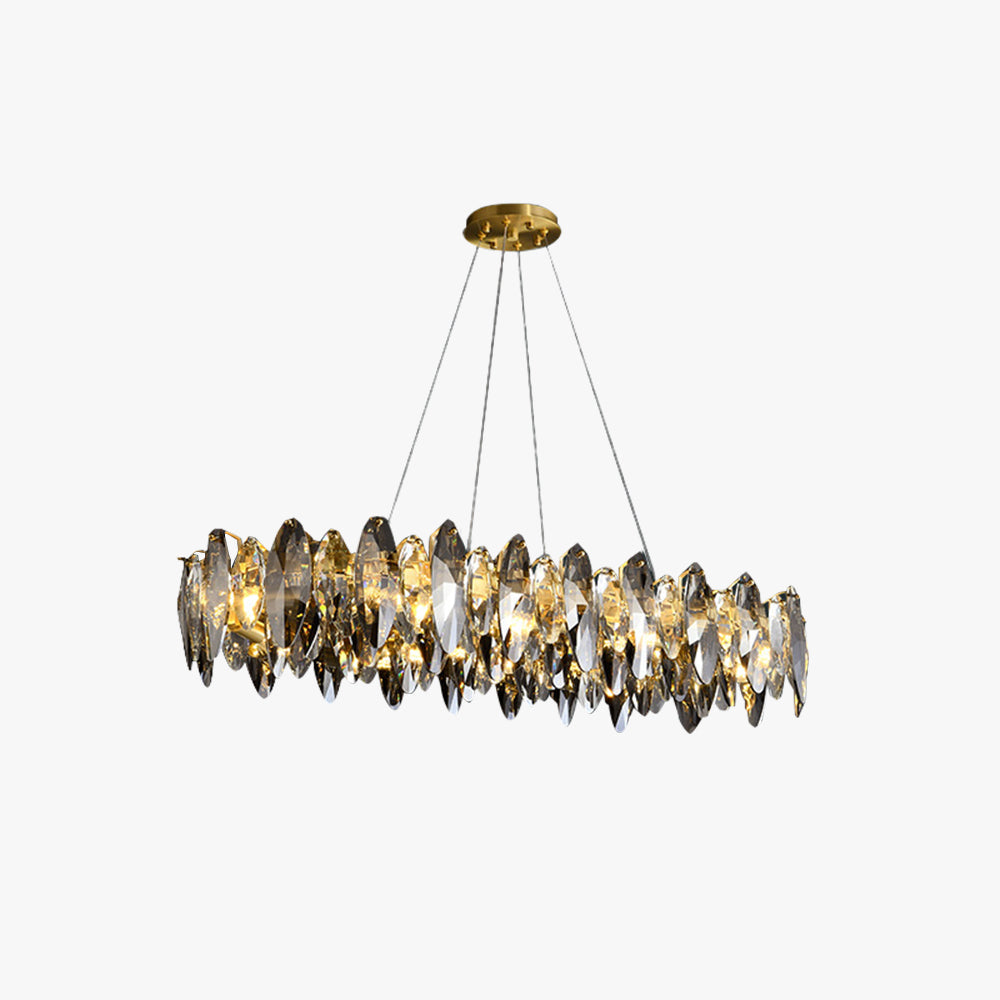 Freyza | Suspension dorée en cristal – Cuisine moderne et salle à manger